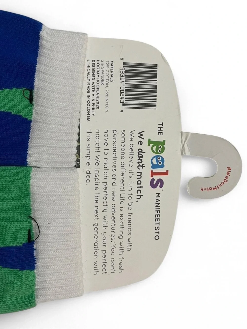 One Pair Toddler Boy Mismatched Stretchy Tube Grip Socks Dinosaur Pals NWT